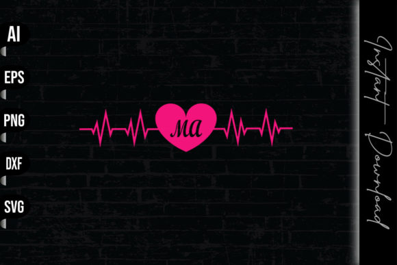 Medical Assistant MA Heartbeat Graphics