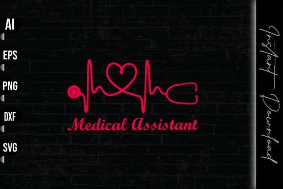 Medical Assistant Stethoscope Heartbeat Graphics