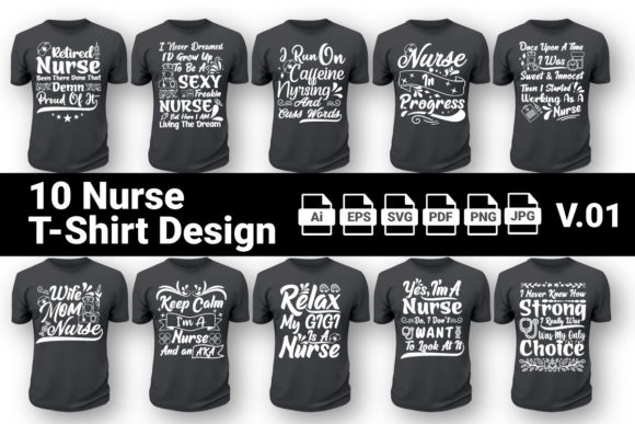 Nurse T-Shirt Design Bundle Vol 1