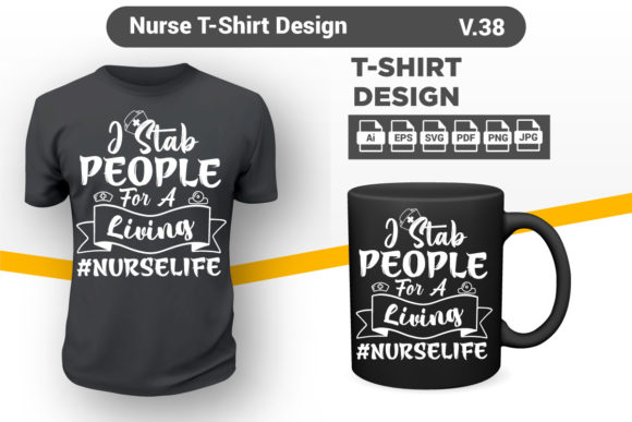 Nurse T-shirt Design: Graphics & Print Templates